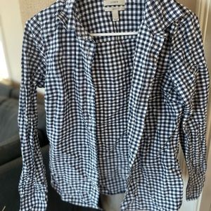 NWT J.Crew perfect shirt navy gingham size 2